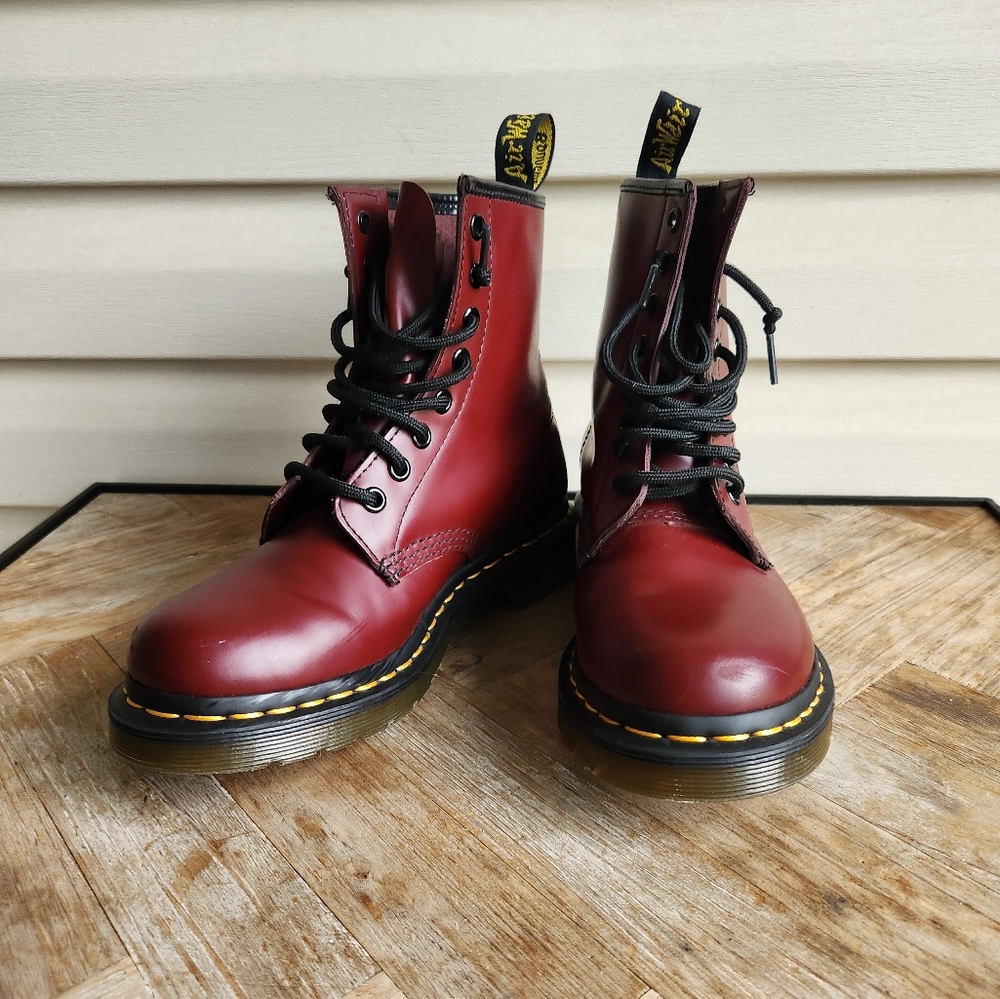 New Dr Martens lace up boot cherry red ladies